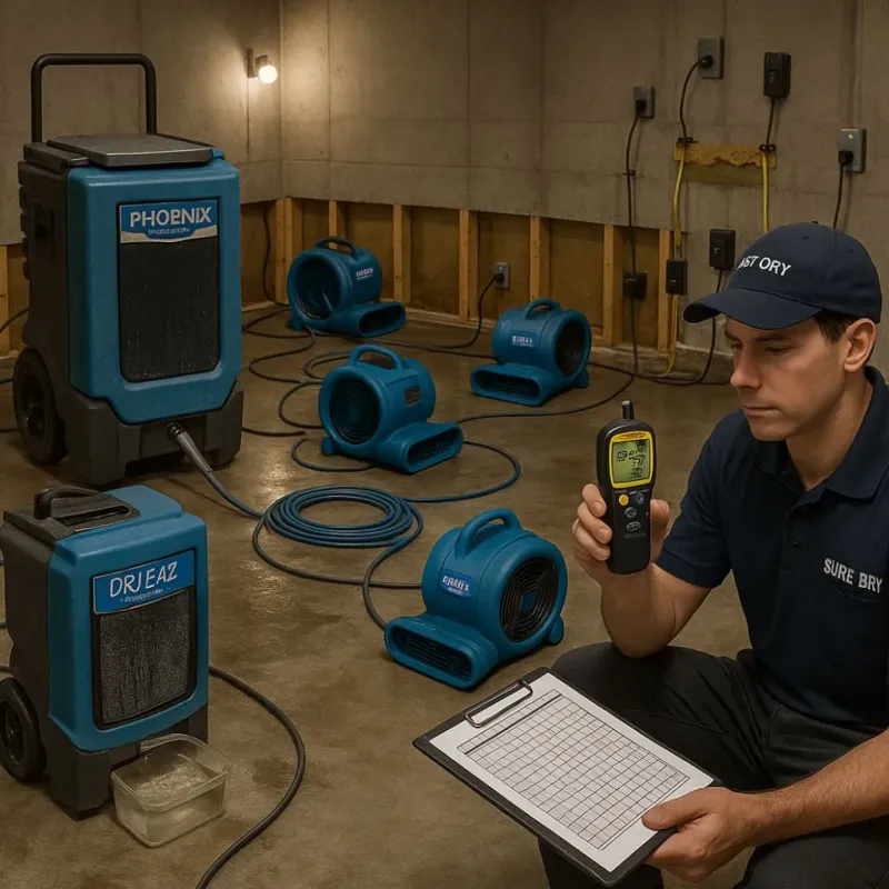 Structural Drying and Dehumidification process in Shelby, MI